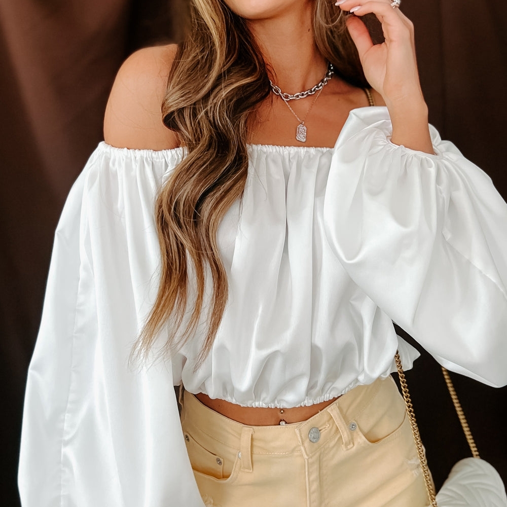 Elegant White Off-Shoulder Top